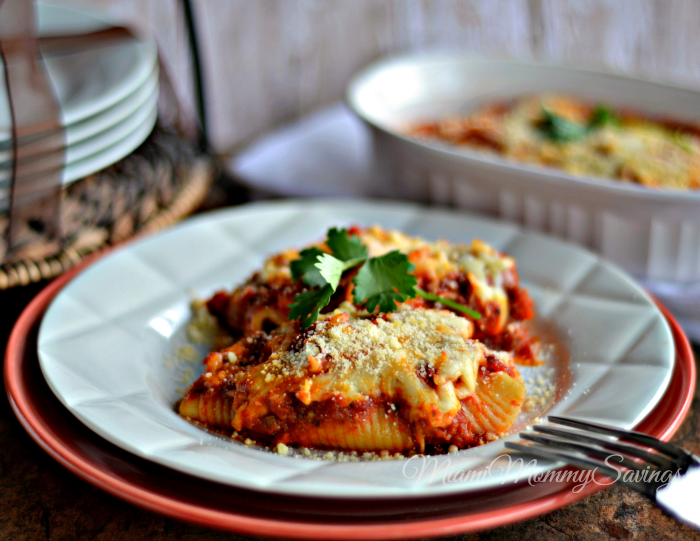 Cheese-Stuffed Shells in Tomato & Sweet Basil Sauce, more at MiamiMommySavings.com