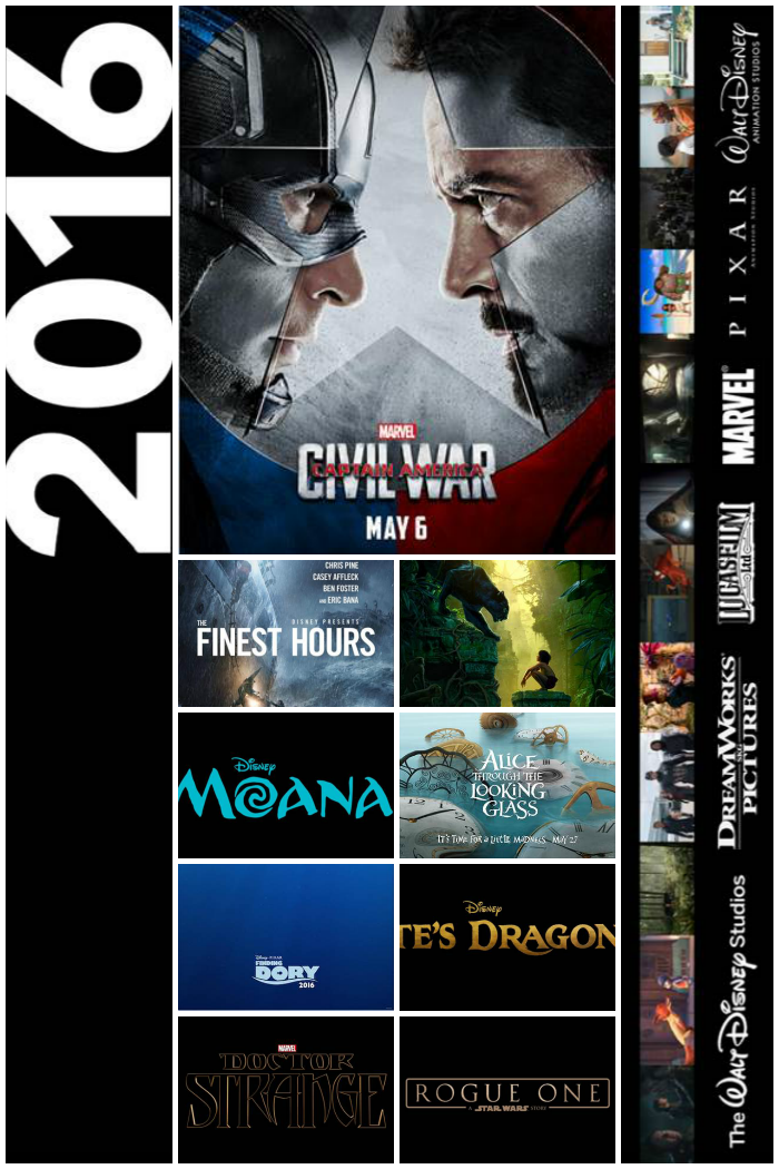 Walt Disney Studios Motion Pictures Slate 2016, More at MiamiMommySavings.com