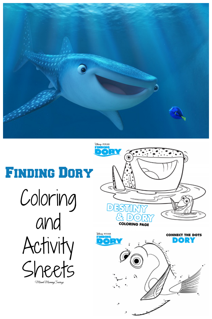 Print these fun Finding Dory Coloring and Activity Sheets. Head over to MiamiMommySavings.com to get them!