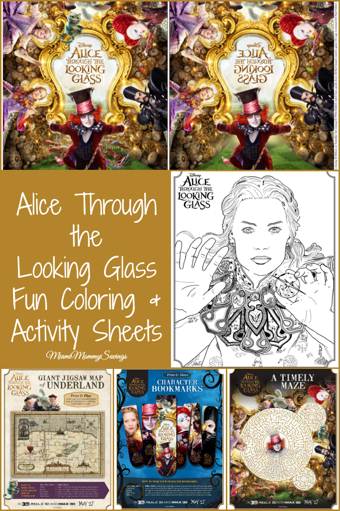 Alice Through the Looking Glass Fun coloring & activity sheets. Head over to MiamiMommySavings.com to print them all!